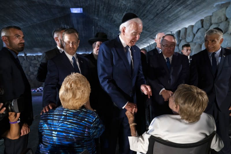 2022年7月13日，美國總統拜登（Joe Biden）抵達以色列，開啟為期4天的中東之行。（AP）