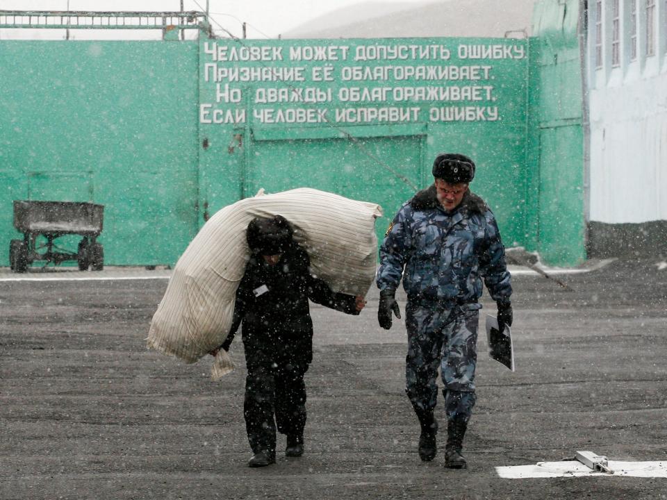 Forced labor at a Russian prison camp.