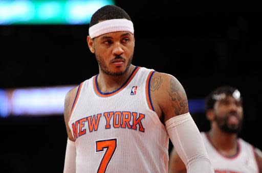 El jugador de los New York Knicks de la NBA Carmelo Anthony, durante el partido contra los Washington Wizards del 16 de diciembre en el Madison Square Garden (GETTY IMAGES/AFP/Archivos | Maddie Meyer)