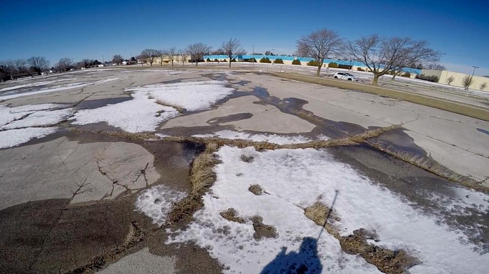 A view of where the mall once stood, Tuesday, March 2, 2021, in Manitowoc, Wis.