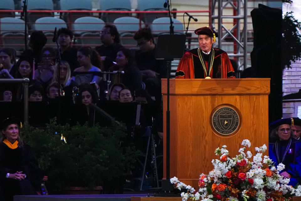 "You overcame circumstances that nearly brought the world to a halt, and you have earned a degree from one of the world's great universities," UT President Jay Hartzell told graduates.