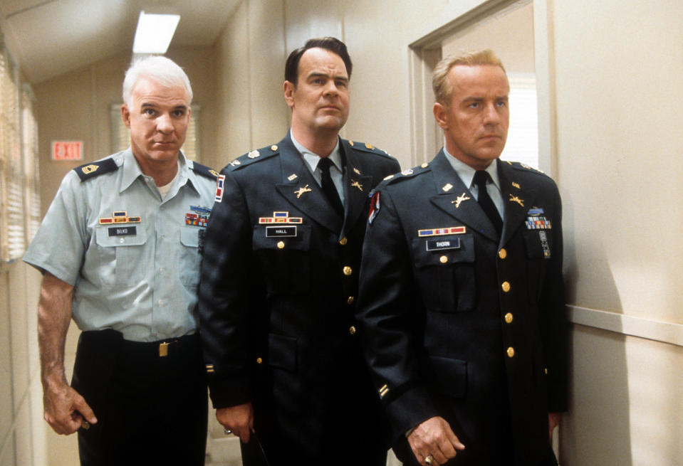 Dan Aykroyd, Steve Martin and Phil Hartman, 'Sgt. Bilko,' 1996