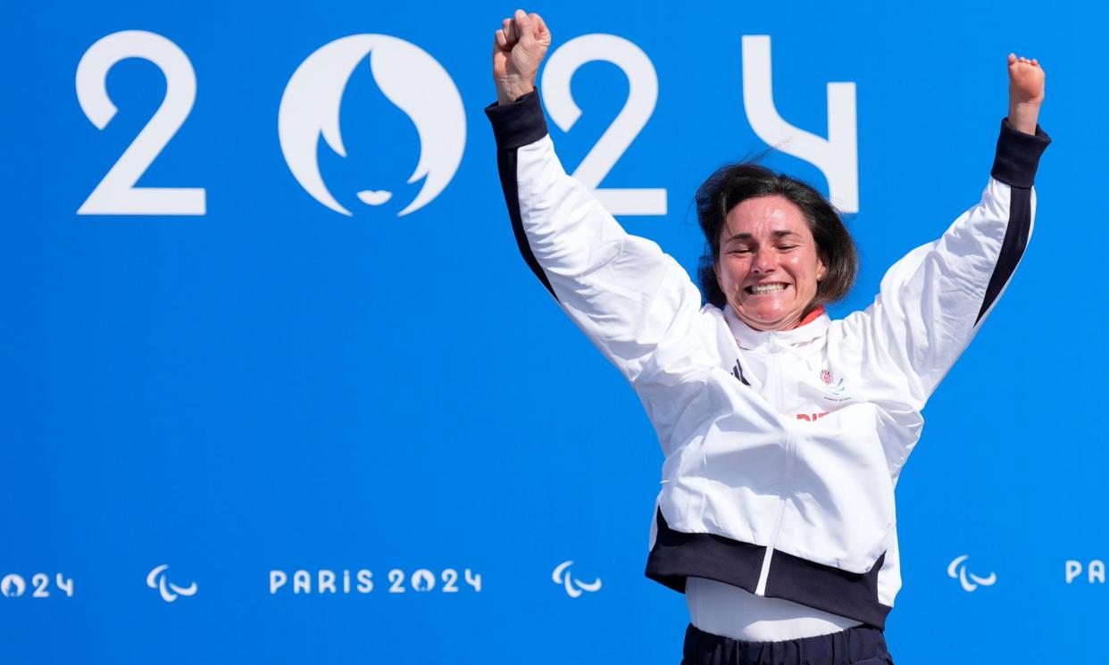 <span>Sarah Storey celebrates winning her 18th Paralympic gold medal. ‘I said before London 2012 we were expecting too much to change society in one fell swoop.’</span><span>Photograph: Andrew Matthews/PA</span>