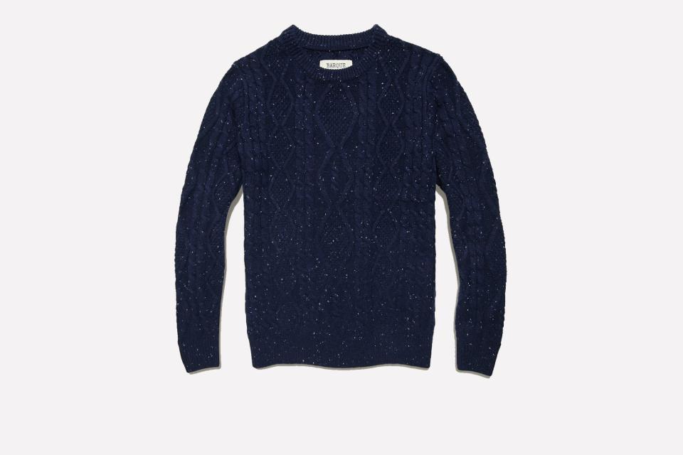 Barque tweed cable knit sweater