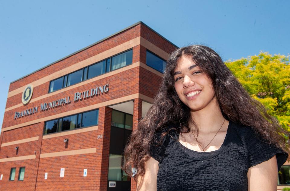 Franklin High School senior Lily Eattimo, shown at the Franklin Municipal Building, says she found her voice as a member of the school's Diversity awareness Club.