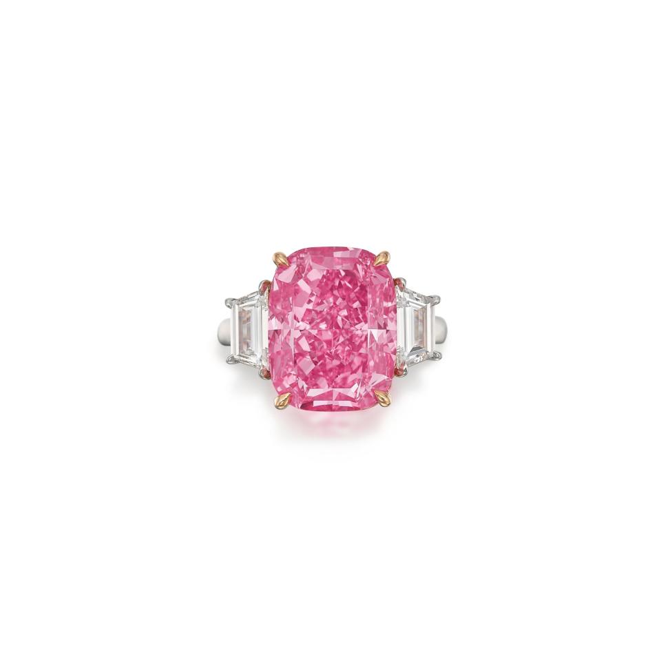 The Eternal Pink Diamond, a 10.57-carat purplish-pink diamond, will be auctioned by Sotheby's in June. The auction house estimates the diamond will sell for over $35 million.