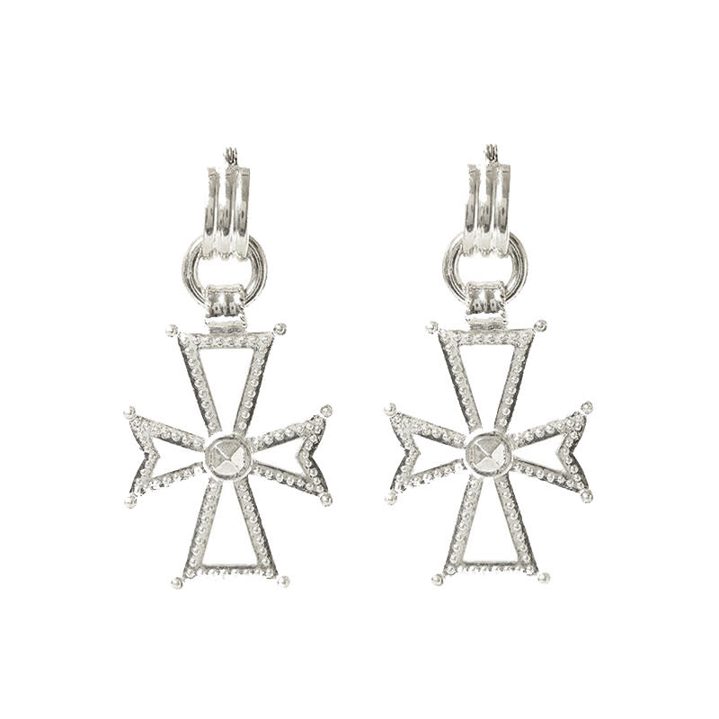 <a rel="nofollow noopener" href="https://www.luvaj.com/collections/earrings/products/mattan-cross-statement-hoops-silver" target="_blank" data-ylk="slk:Mattan Cross Statement Hoops, Luv Aj, $60;elm:context_link;itc:0;sec:content-canvas" class="link ">Mattan Cross Statement Hoops, Luv Aj, $60</a>