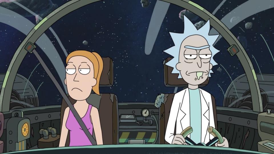 Summer and Rick are both angry in his ship flying through space