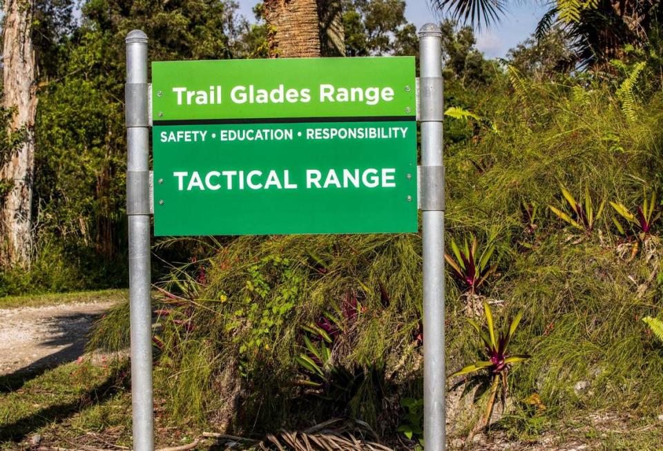 Entrance to the tactical range area where a U.S. Customs and Border Protection agent was killed in a training accident at the Miami-Dade Trail Glades Firing Range in October.