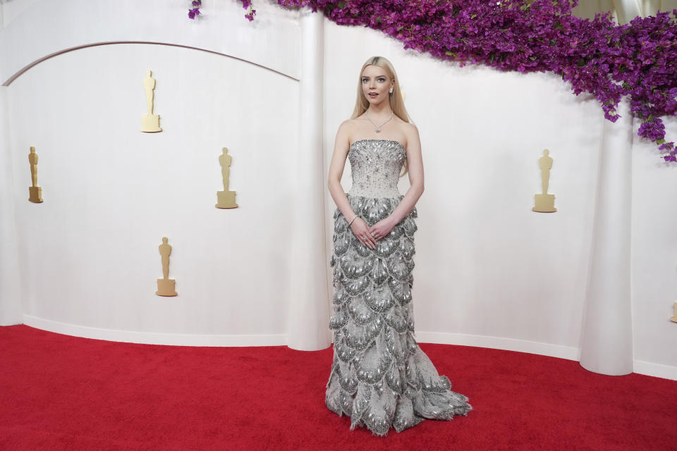 Anya Taylor-Joy arrives at the Oscars on Sunday, March 10, 2024, at the Dolby Theatre in Los Angeles. (Photo by Jordan Strauss/Invision/AP)