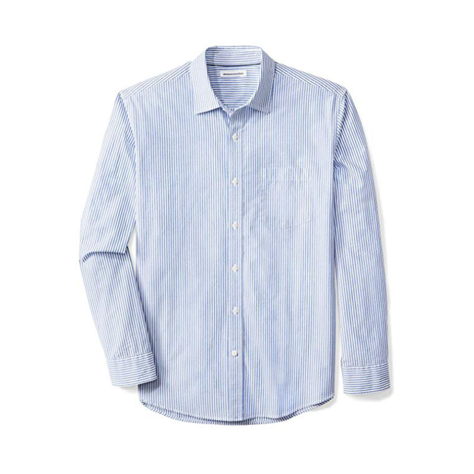 Amazon Essentials Regular-Fit Long-Sleeve Stripe Casual Poplin Shirt. (Photo: Amazon)