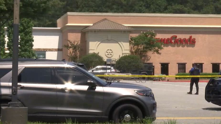 Alpharetta police said they found the suspect inside a HomeGoods store and contained him. Negotiators are at the scene attempting to make contact. No one else is in the store.