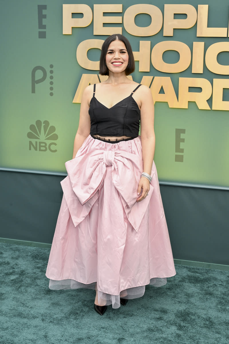 America Ferrera at the People's Choice Awards held at Barker Hangar on February 18, 2024 in Santa Monica, California.