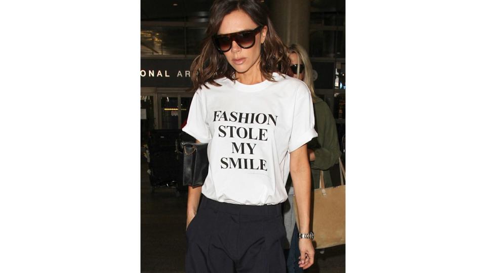 Victoria Beckham in a slogan tee