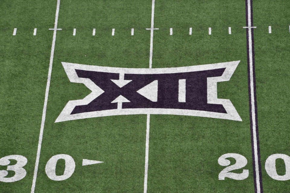  A general view of the Big 12 logo on the field.