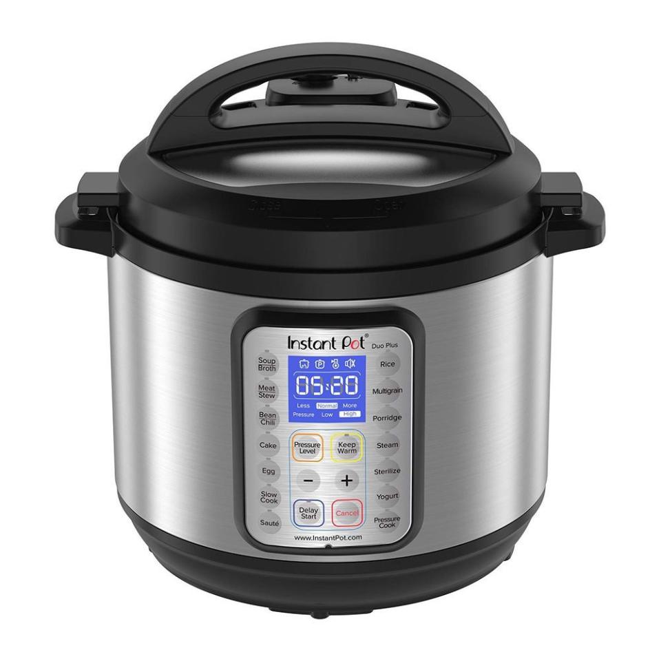 <p><strong>Instant Pot</strong></p><p>amazon.com</p><p><strong>$79.99</strong></p><p><a href="https://www.amazon.com/dp/B075CYMYK6?tag=syn-yahoo-20&ascsubtag=%5Bartid%7C10063.g.34804742%5Bsrc%7Cyahoo-us" rel="nofollow noopener" target="_blank" data-ylk="slk:Shop Now;elm:context_link;itc:0;sec:content-canvas" class="link ">Shop Now</a></p><p>This iconic kitchen multitasker is a must for holiday cooking. All sizes of the Duo Plus are currently on sale, but this smaller 3-quart size offers the biggest discount with 20% off its original price. </p><p>Thirteen smart programs make it easy to steam, slow cook, pressure cook, and keep all of your favorite dishes warm and ready for serving. Just press a single button, and let your meal simmer away. </p>