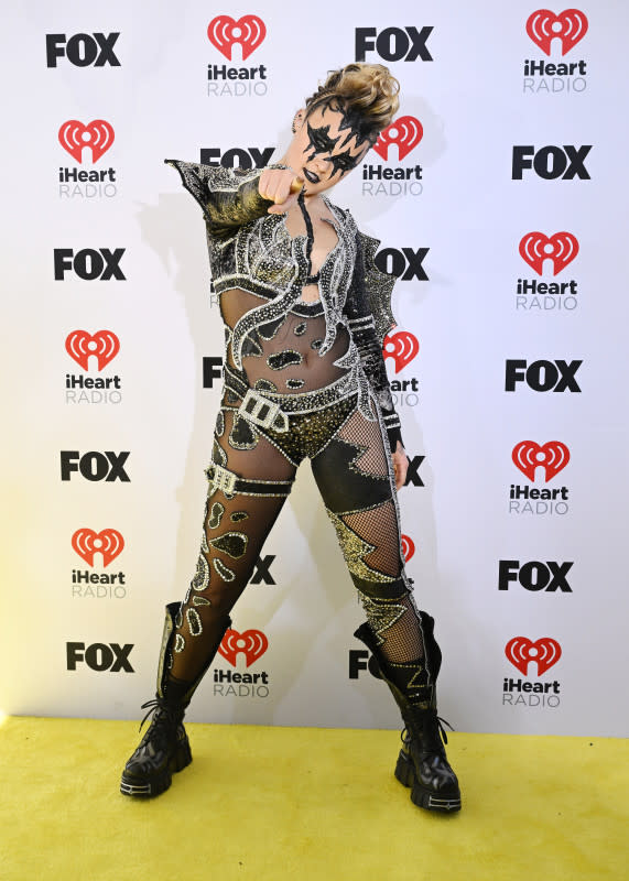 JoJo Siwa at the 2024 iHeartRadio Music Awards held at the Dolby Theatre on April 1, 2024, in Los Angeles, Calif.<p>Gilbert Flores/Billboard via Getty Images)</p>