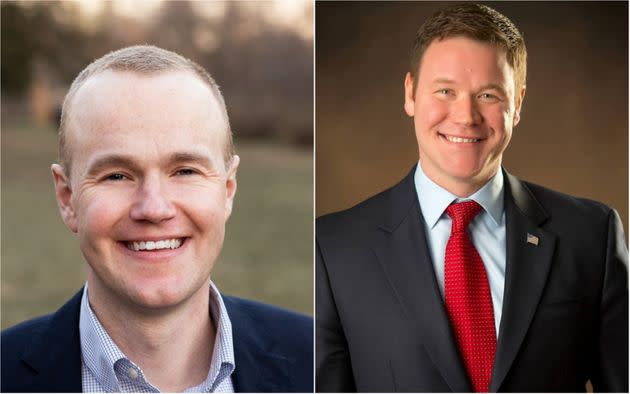 Jim Schultz (left) has the Republican Party of Minnesota's endorsement in his bid for attorney general. Doug Wardlow is still competing in the primary on Tuesday for the chance of a rematch against Minnesota Attorney General Keith Ellison. (Photo: Facebook)