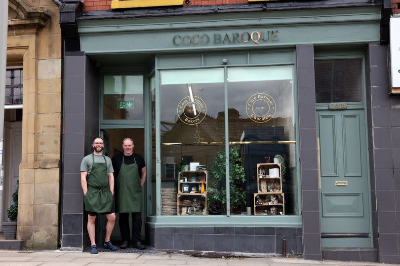 Stephen and Steven outside the new Coco Baroque shop