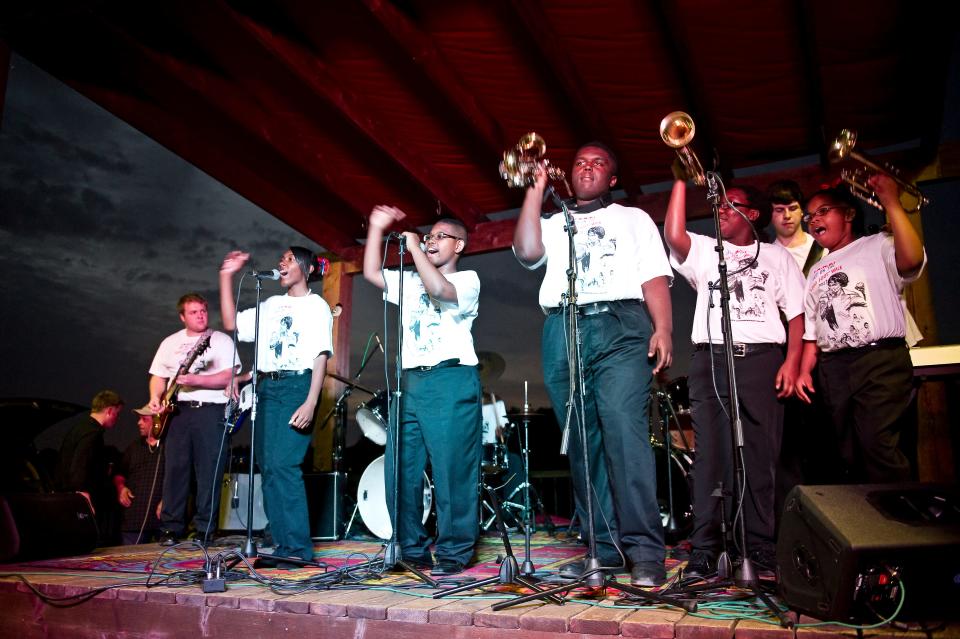 The James Brown Academy of Musik Pupils, also known as J.A.M.P., perform during the Candlelight Jazz Series at the Augusta Riverwalk on Sunday night, May 19, 2013.