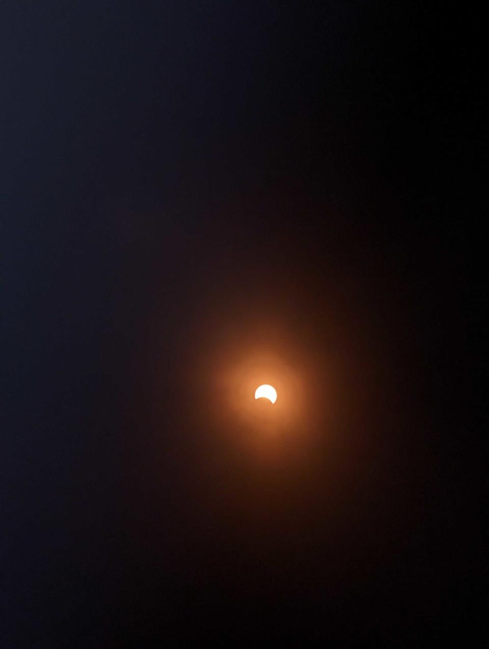 The April 8 eclipse taken from a Pixel 7 Pro