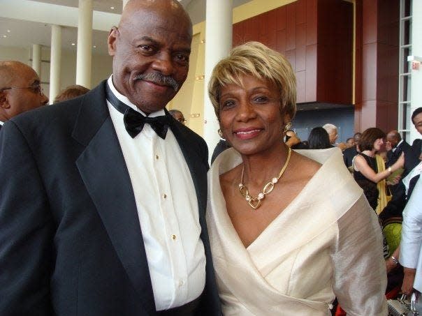 Betty Smith is shown with her husband Mark Smith, who died from COVID in August. Betty Smith, director of the EN-RICH-MENT Fine Arts Academy, is holding a one-mile COVID remembrance walk on Saturday morning in downtown Canton in conjunction with the African American Arts Festival.