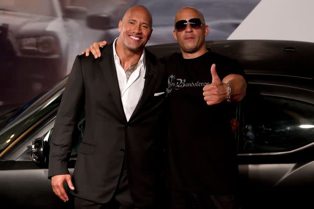 Dwayne Johnson and Vin Diesel pictured in 2011 (Photo: via Associated Press)