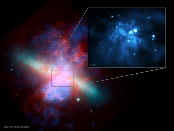 The galaxy M82 hosts two ultra-bright objects known as ultraluminous X-ray sources, or ULXs. One of them, M82 X-2 (or X42.3+59) is powered by a pulsar rather than a black hole, as previously suggested. The discovery was announced on Oct. 8, 201