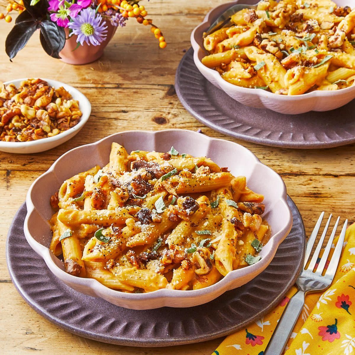 creamy butternut squash pasta fall recipe