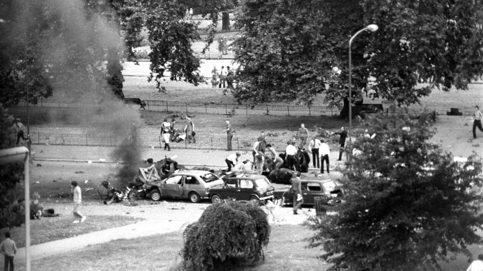 <p>Relatives of the four Royal Household Cavalrymen who died in the July 1982 blast are suing John Downey, who has always denied involvement.</p>