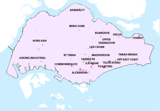 This map shows the average flooding in Singapore (2013)