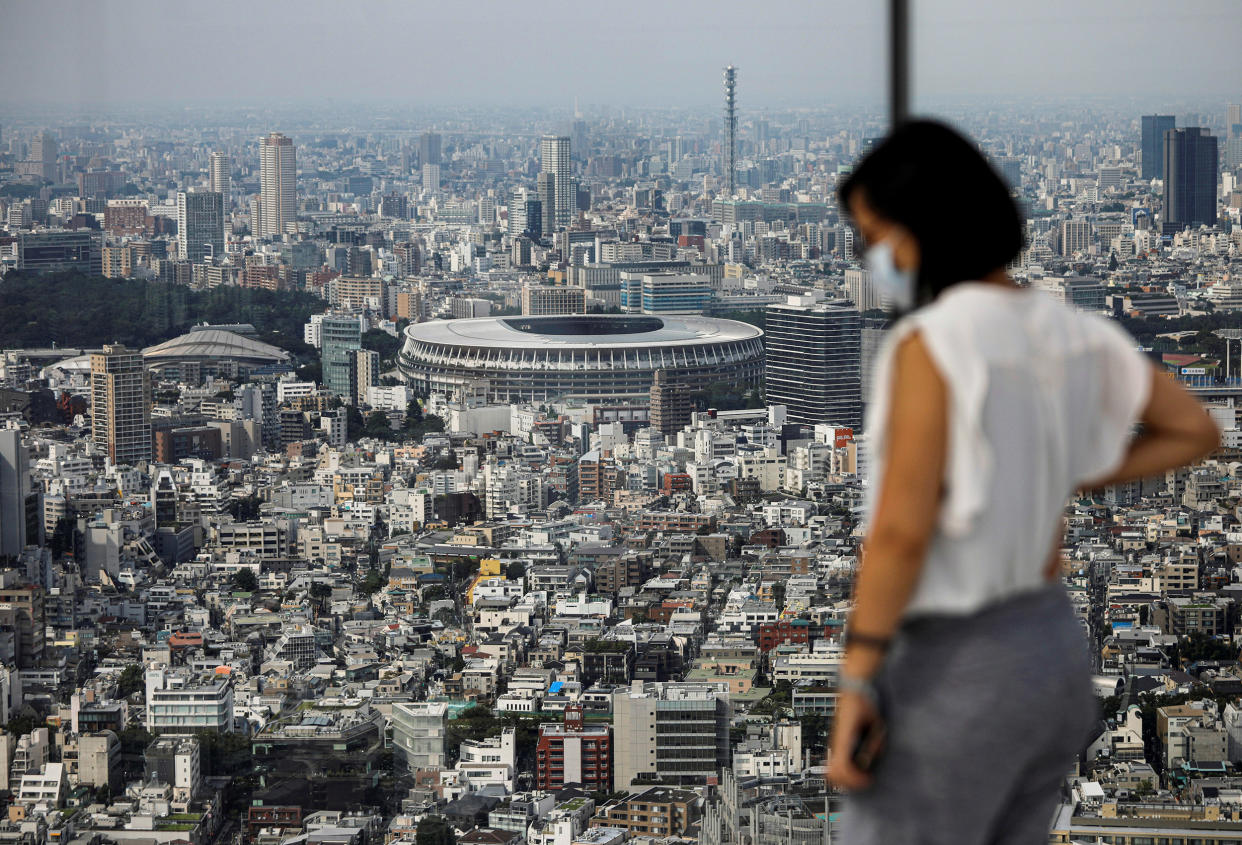 Image: Tokyo's main venue for the Olympics and Paralympics is the National Stadium, seen from a visitor at an observation deck in July last year (Issei Kato / Reuters file)