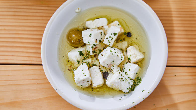 goat cheese in olive oil