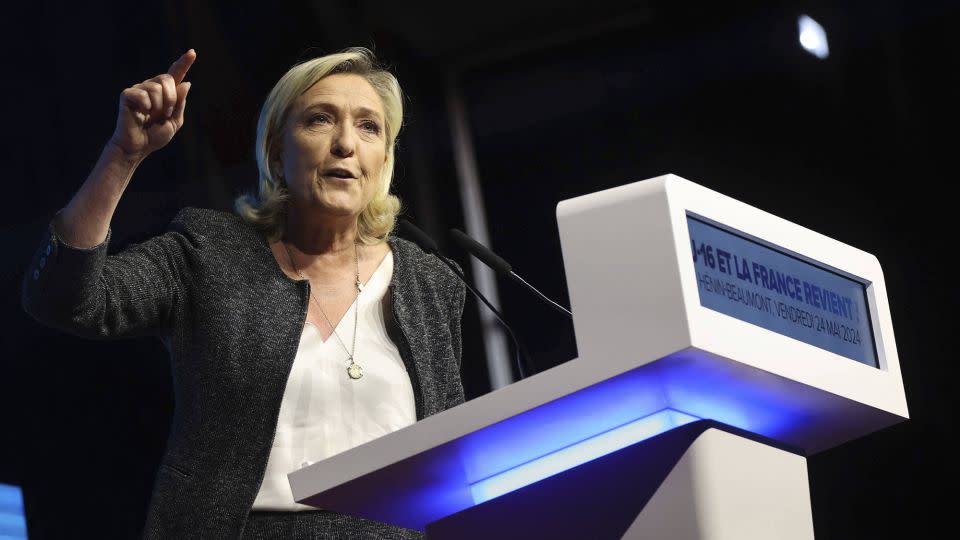 Marine Le Pen, affiliated with the far-right Identity and Democracy (ID) grouping, could win power in France with her National Rally party in the next five years. - Francois Greuez/SIPA/AP