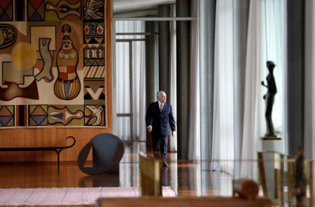 FILE PHOTO: Brazil's President Michel Temer arrives for a breakfast with foreign media at Alvorada Palace in Brasilia, Brazil December 6, 2018. REUTERS/Adriano Machado