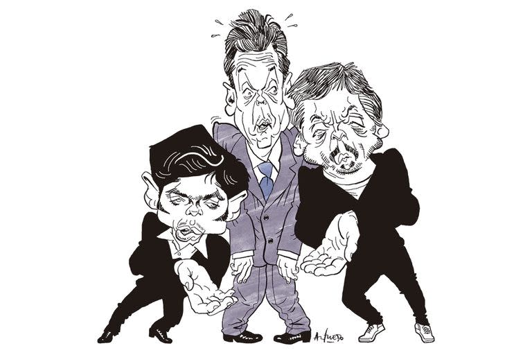 Axel Kicillof, Sergio Massa y Máximo Kirchner