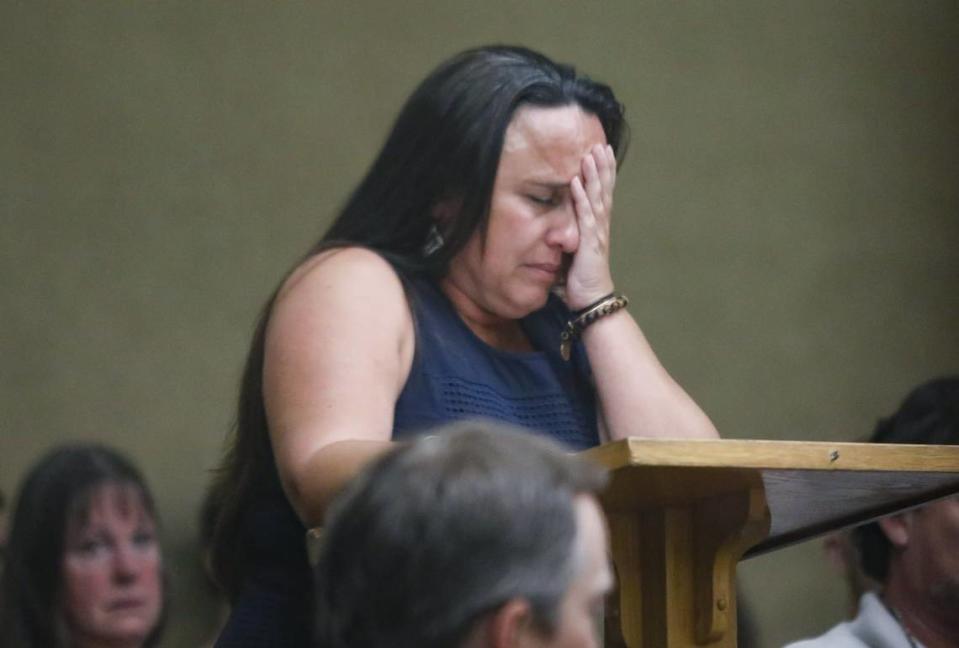 Dee Dee Love remembers her 22-year-old son Kennedy Love, a San Diego native and third-year Cal Poly landscape architecture student, during the sentencing hearing for Gianna Brencola, then 18, of Los Osos on April 18, 2018. Brencola received a seven-year state prison sentence for Love’s DUI hit-and-run death on Foothill Boulevard in August 2017.