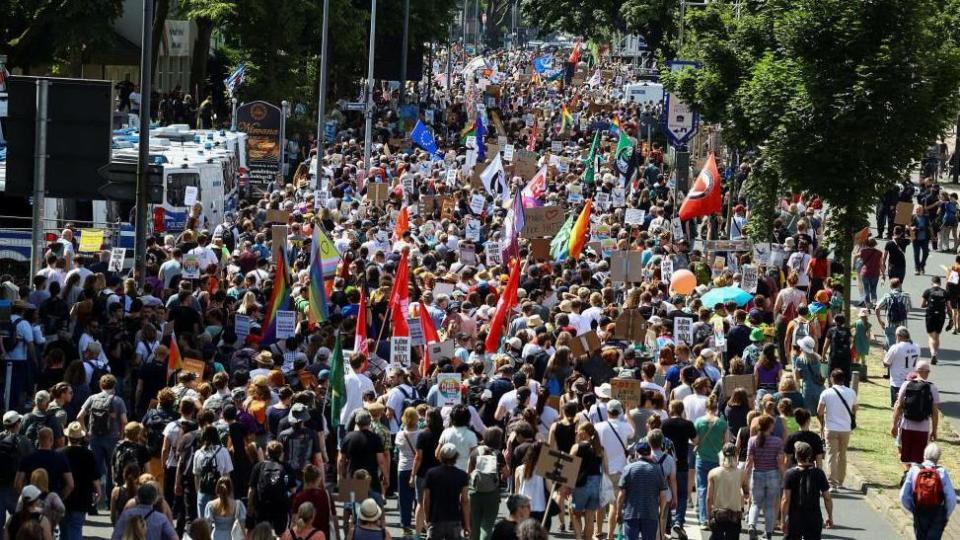 Demonstrators in Essen