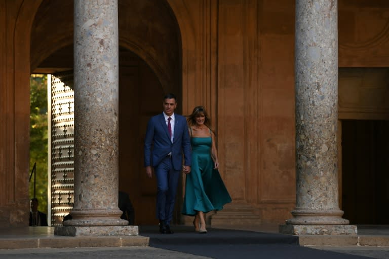 Spain's Pedro Sanchez has agreed to stay on as prime minister after threatening to resign over what he said was a campaign of political harassment targeting his wife, Begona Gomez (JORGE GUERRERO)