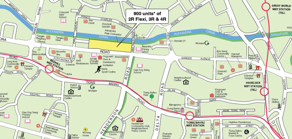 Location of the Bukit Merah HDB BTO Dec 2023 flats, bounded by Alexandra Road and Prince Charles Crescent. Source: HDB