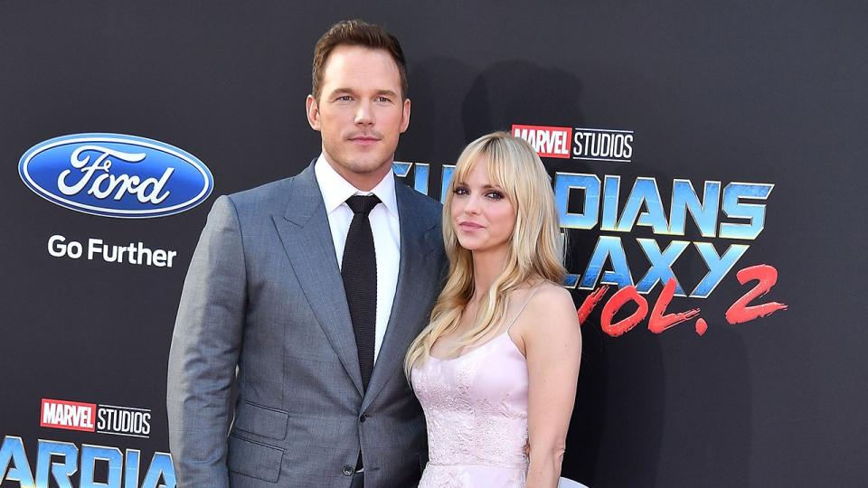 Chris Pratt and Anna Faris at the Guardians of the Galaxy premiere