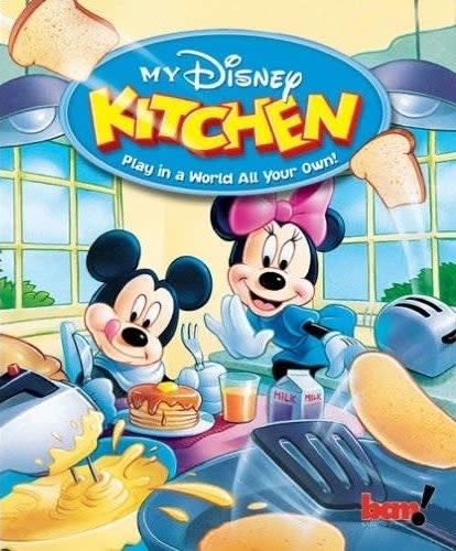 Video game cover "My Disney Kitchen" with Mickey and Minnie Mouse cooking together