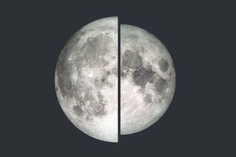 Esta imagen ilustra la diferencia en apariencia de una Luna llena en el perigeo (a la izquierda) y en el apogeo (derecha).