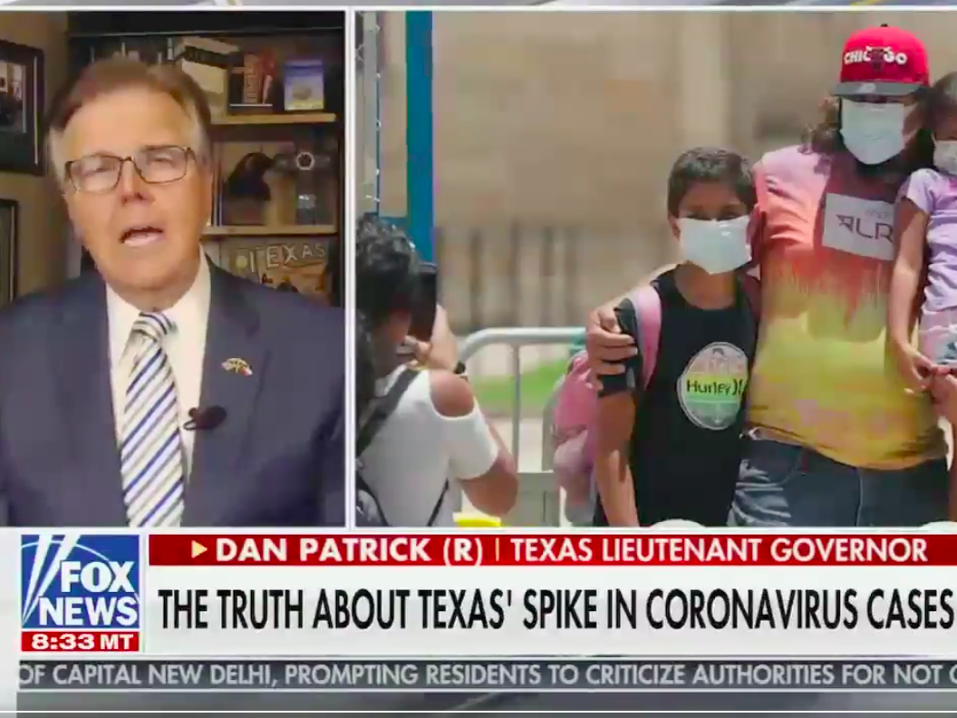 Texas Lt. Gov. Dan Patrick is adamant that his state's recent spike in cases was not caused by lifting its lockdown: Fox News