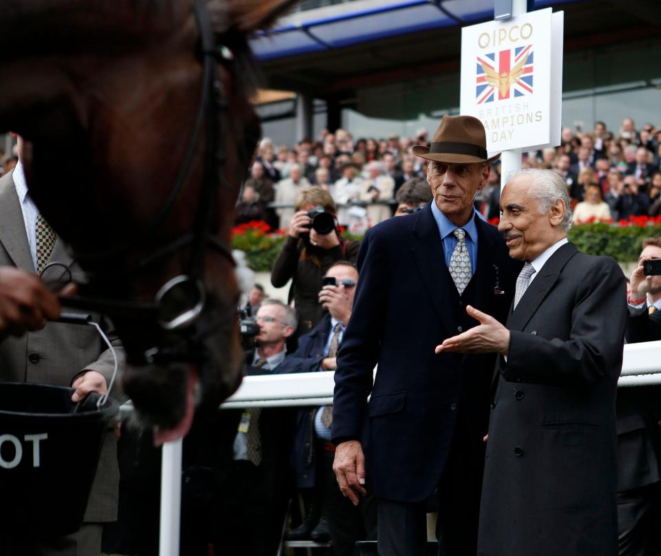 With Cecil after their horse Frankel, left, won the Champion Stakes at Ascot, October 2012 - Eddie Keogh/Reuters