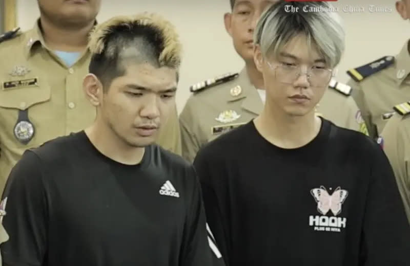 ▲晚安小雞（左）與阿鬧影片造假遭柬埔寨警方逮捕、判刑2年，Toyz直言他們在入獄恐怕會很慘，不一定回得來台灣。（圖／翻攝自「柬中時報」YT）