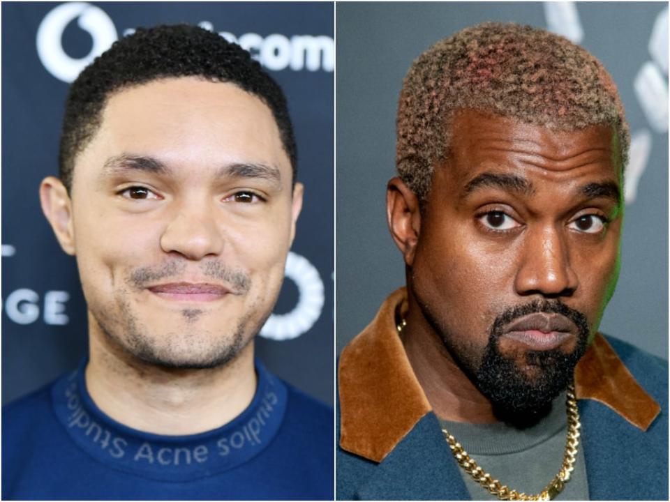 Trevor Noah and Kanye West (Getty Images)