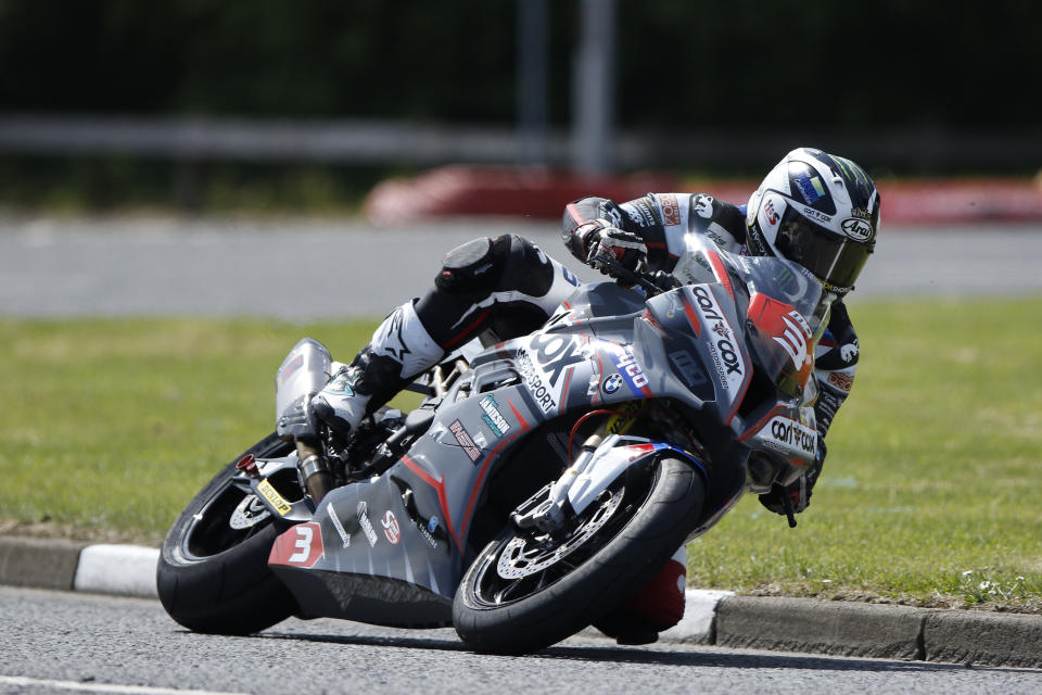 14th May 2019, Portrush, Northern Ireland; International North West 200 Motorcycle road racing, Tuesday practice; Michael Dunlop was 3rd fastest on the MD Racing BMW during the SuperStock practice session (photo by Graham Service/Action Plus via Getty Images)