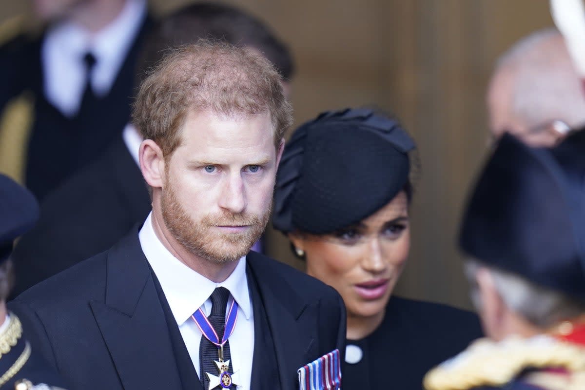 Harry and Meghan have reportedly sent well wishes to King Charles and the Princess of Wales (PA Archive)