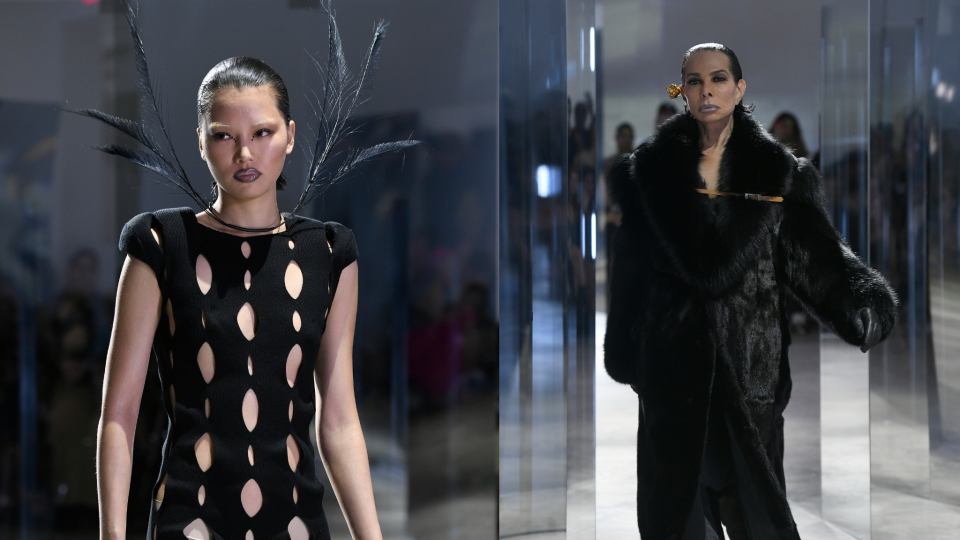 "Slicked back chic" was one of three hairstyles at the Luar runway show.